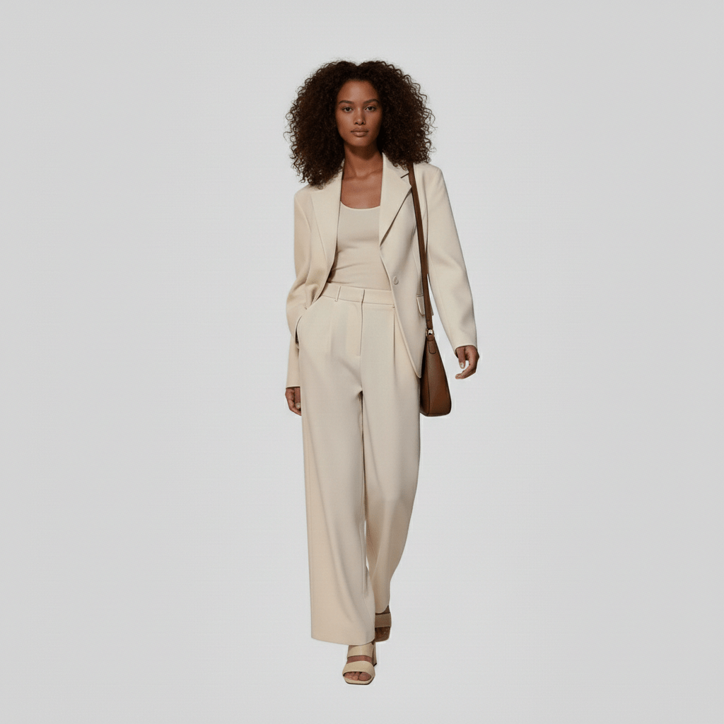 Melanie Two Piece Set Tailored Blazer and Wide Leg Pants