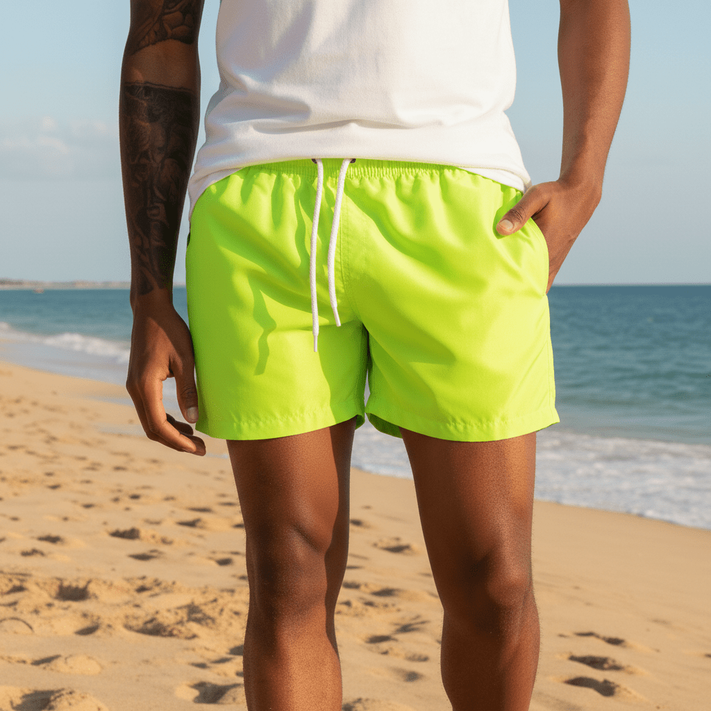 Melvin Drawstring Swim Shorts with Elastic Waist and Side Pockets