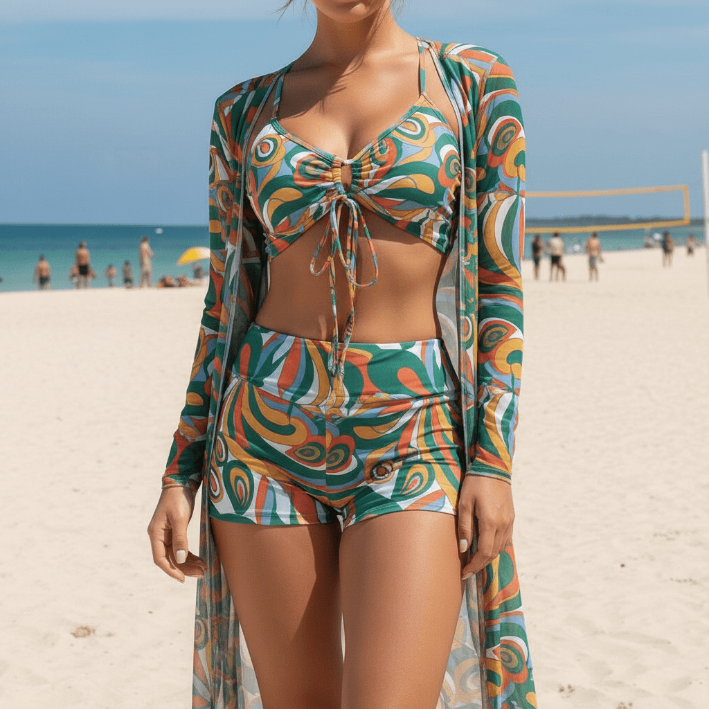 Morgan Three Piece Swimsuit Set with Cover-Up