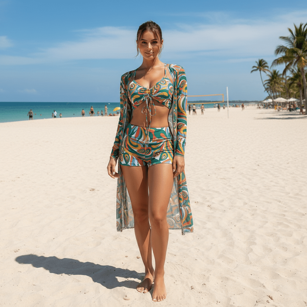 Morgan Three Piece Swimsuit Set with Cover-Up