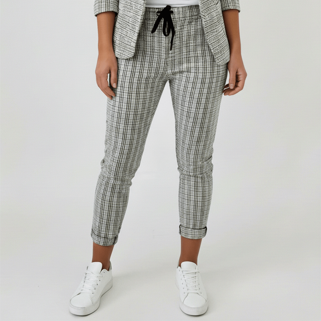Moya Two Piece Set Plaid Blazer and Slim Fit Pants