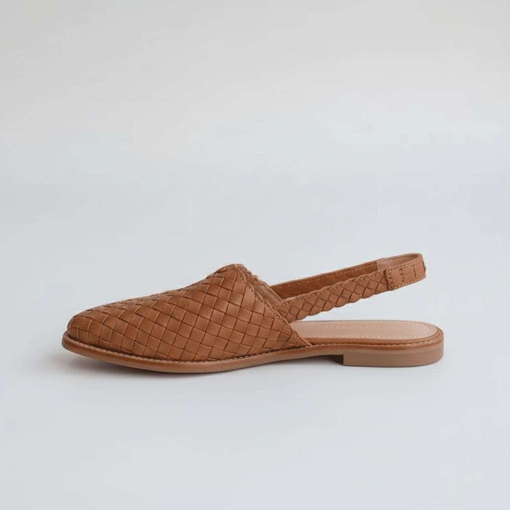 Nadine Closed Toe Sandals with Woven Upper and Slingback Strap