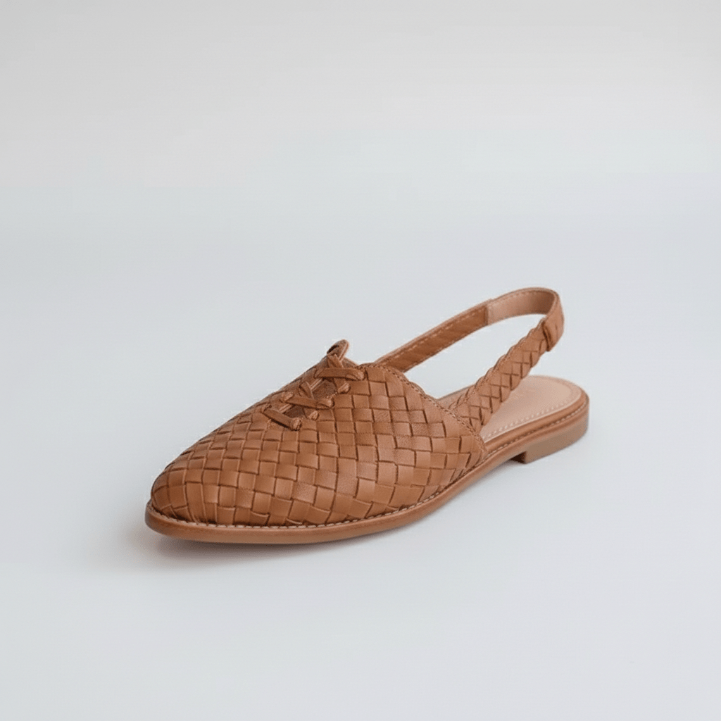 Nadine Closed Toe Sandals with Woven Upper and Slingback Strap