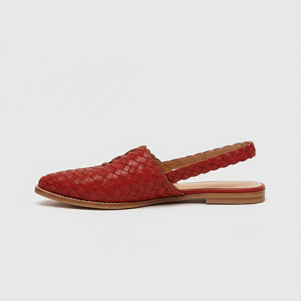 Nadine Closed Toe Sandals with Woven Upper and Slingback Strap