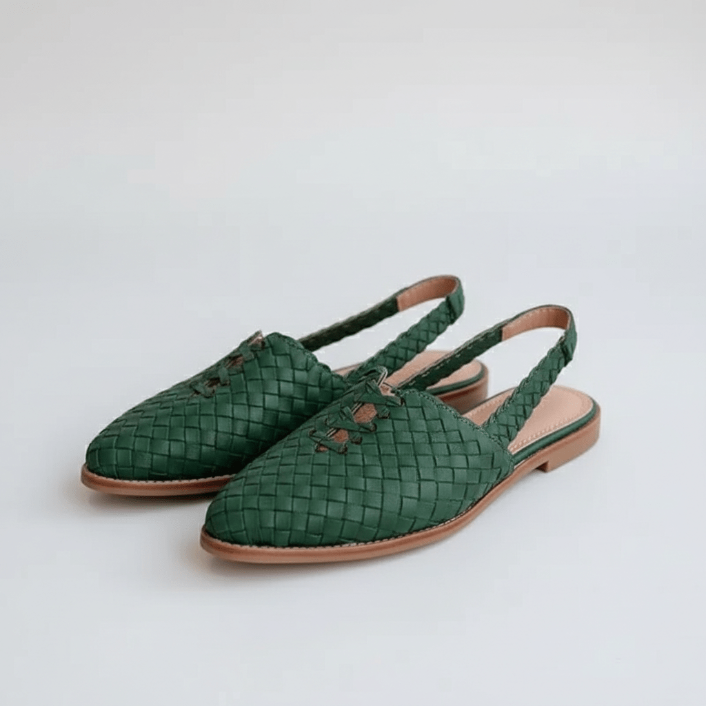 Nadine Closed Toe Sandals with Woven Upper and Slingback Strap