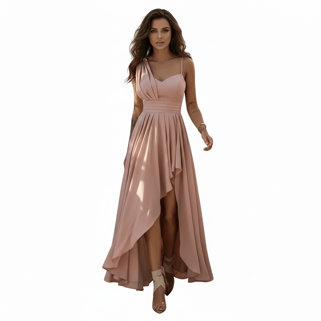 Rayna High Waist Asymmetrical Evening Dress Elegant Cocktail