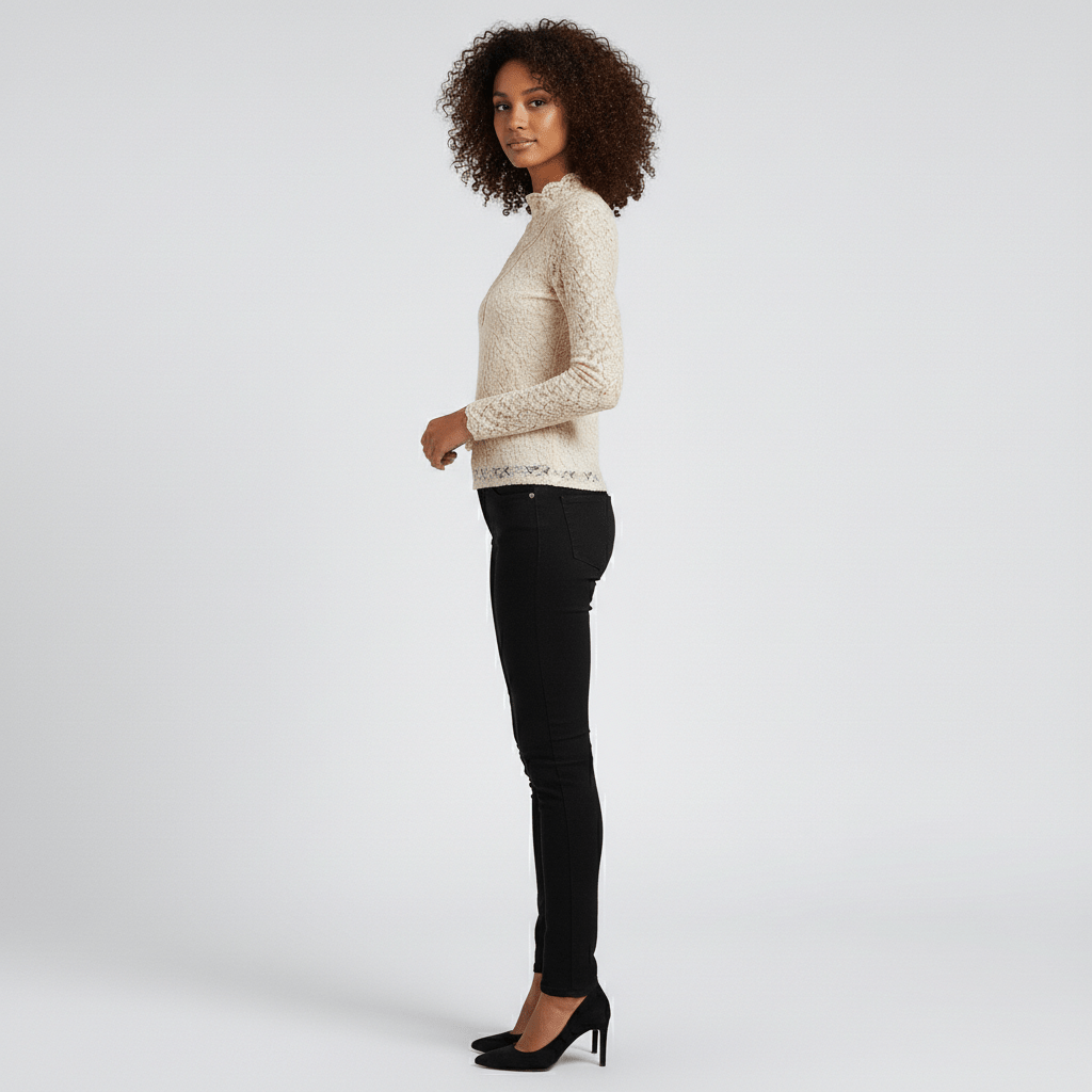 Rosie High Neck Embroidered Lace Blouse