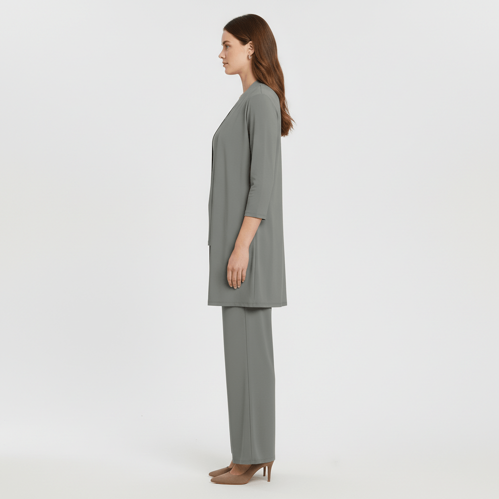 Ruth Two Piece Set Open Front Cardigan and Wide-Leg