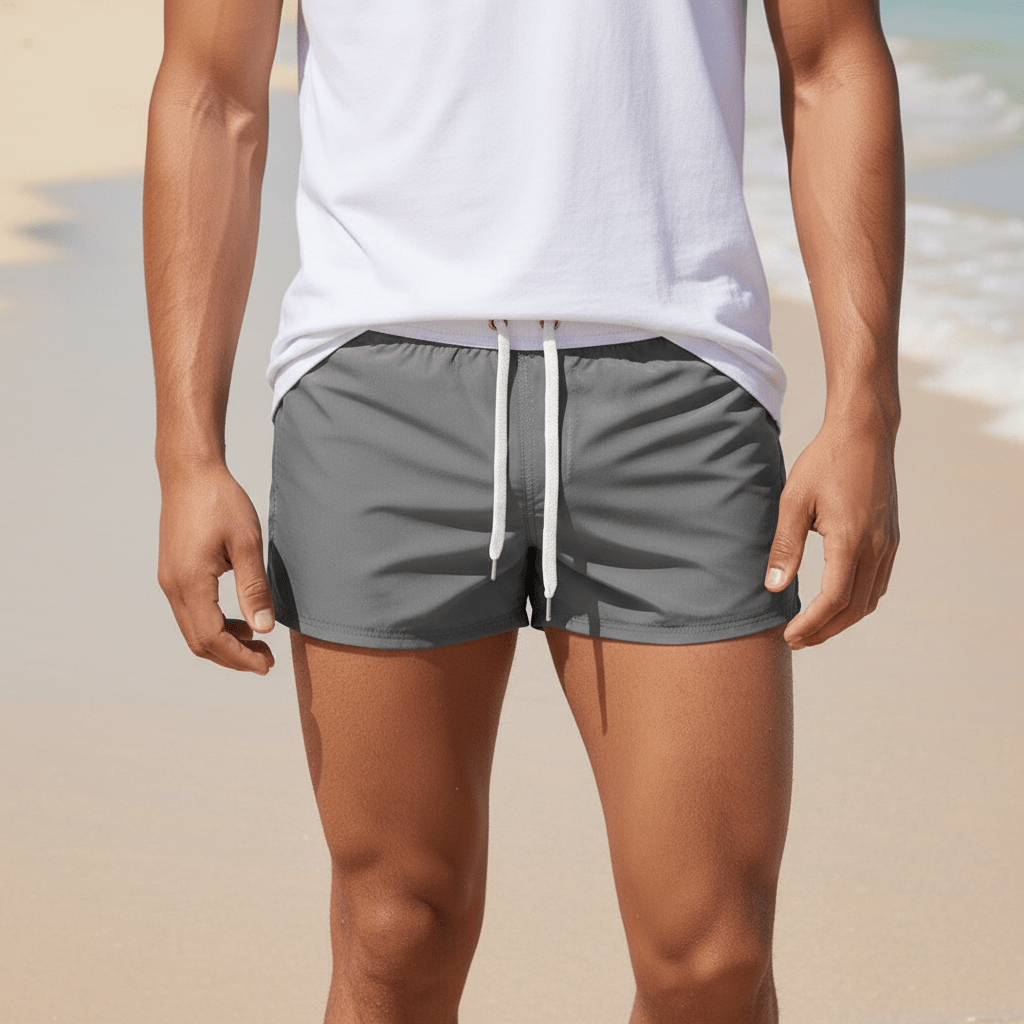 Tanner Short Length Swim Shorts with Drawstring Waist