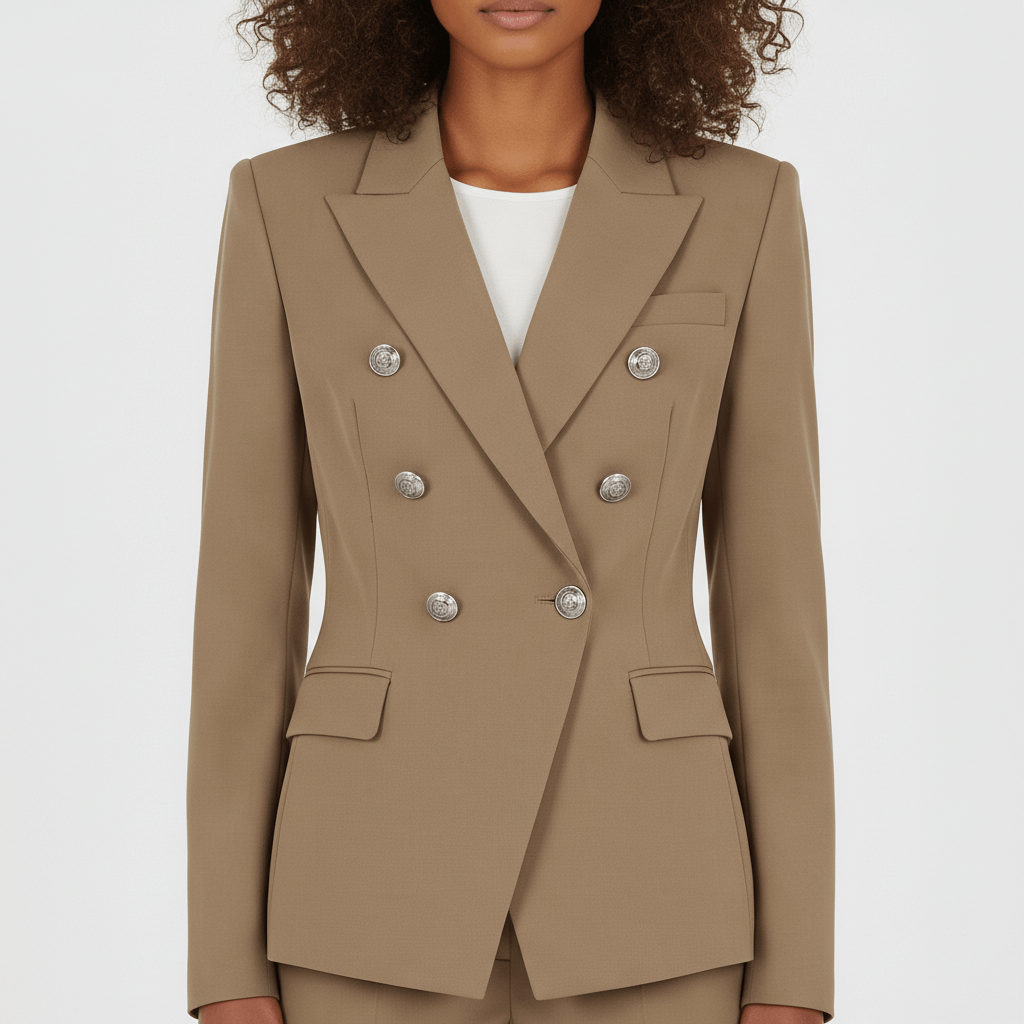 Vianne Two Piece Set Double Breasted Blazer and Slim Fit Pants