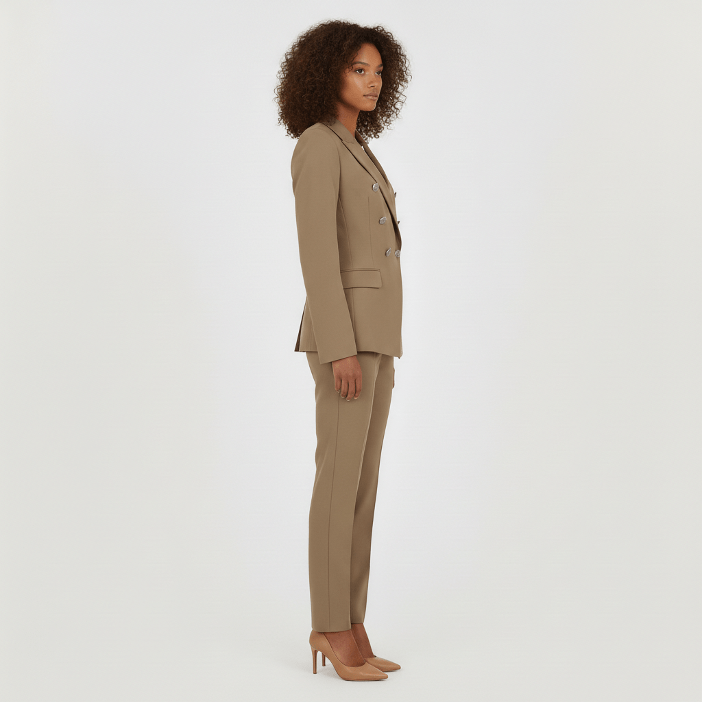 Vianne Two Piece Set Double Breasted Blazer and Slim Fit Pants