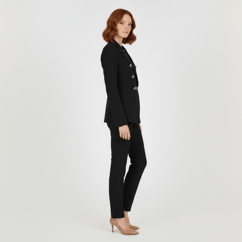 Vianne Two Piece Set Double Breasted Blazer and Slim Fit Pants