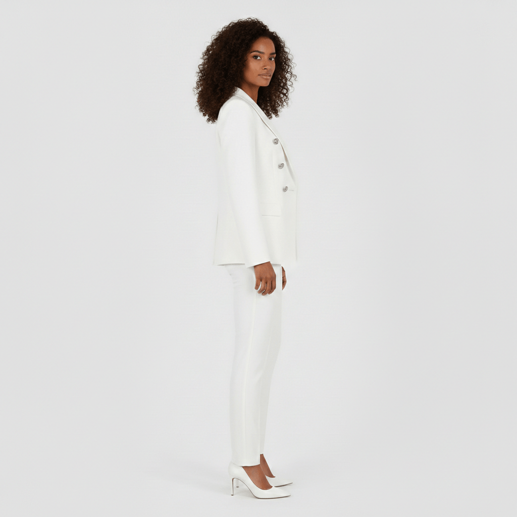 Vianne Two Piece Set Double Breasted Blazer and Slim Fit Pants