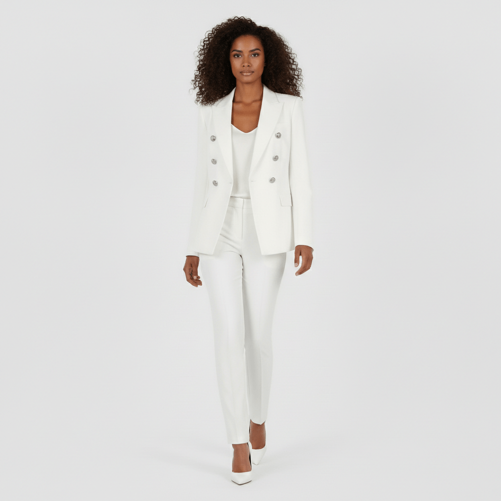 Vianne Two Piece Set Double Breasted Blazer and Slim Fit Pants