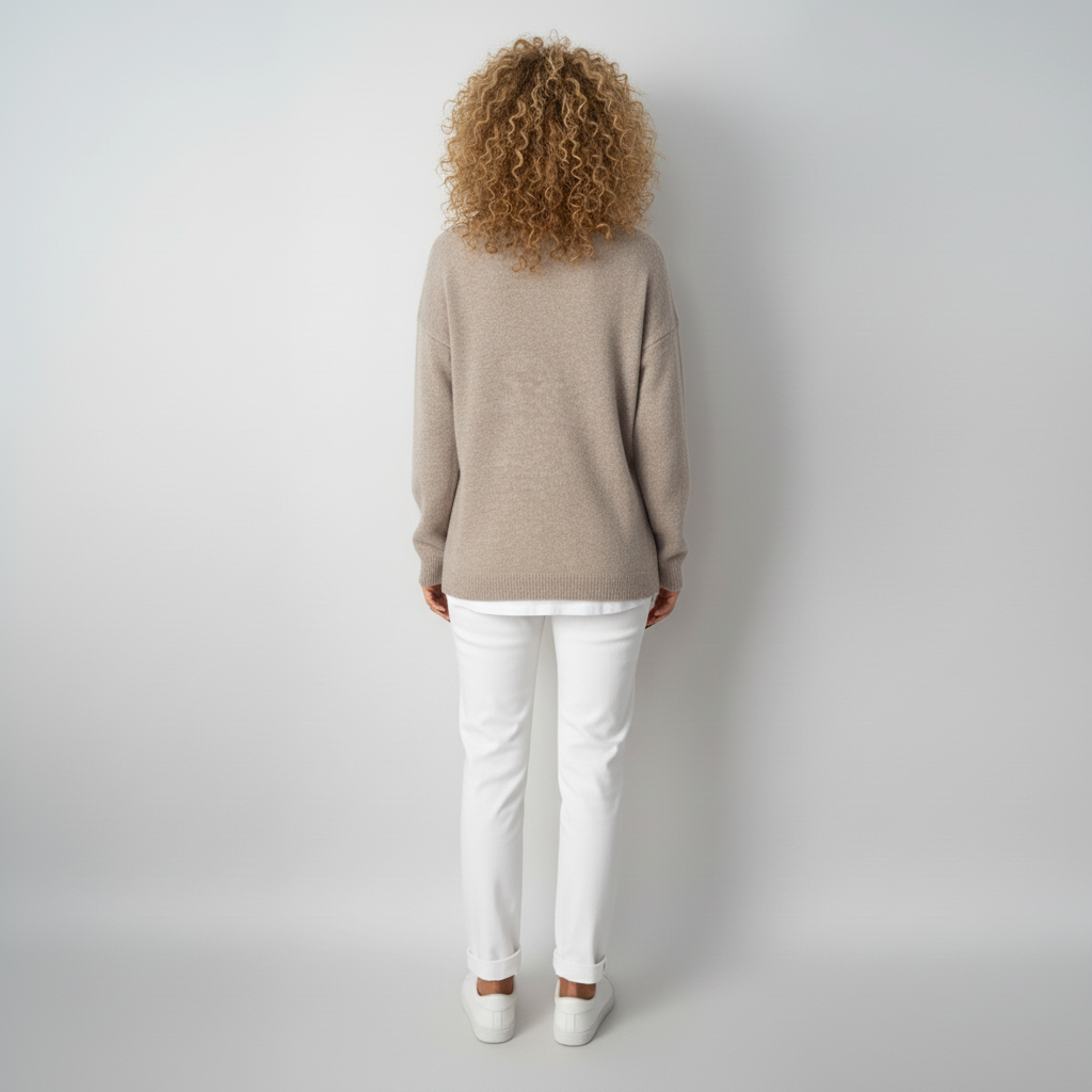 Women’s Cashmere V-Neck Jumper with Relaxed Fit