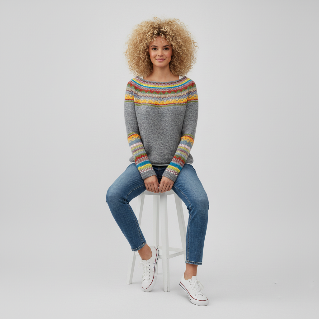 #colour_Heather Grey with Multicolor Fair Isle