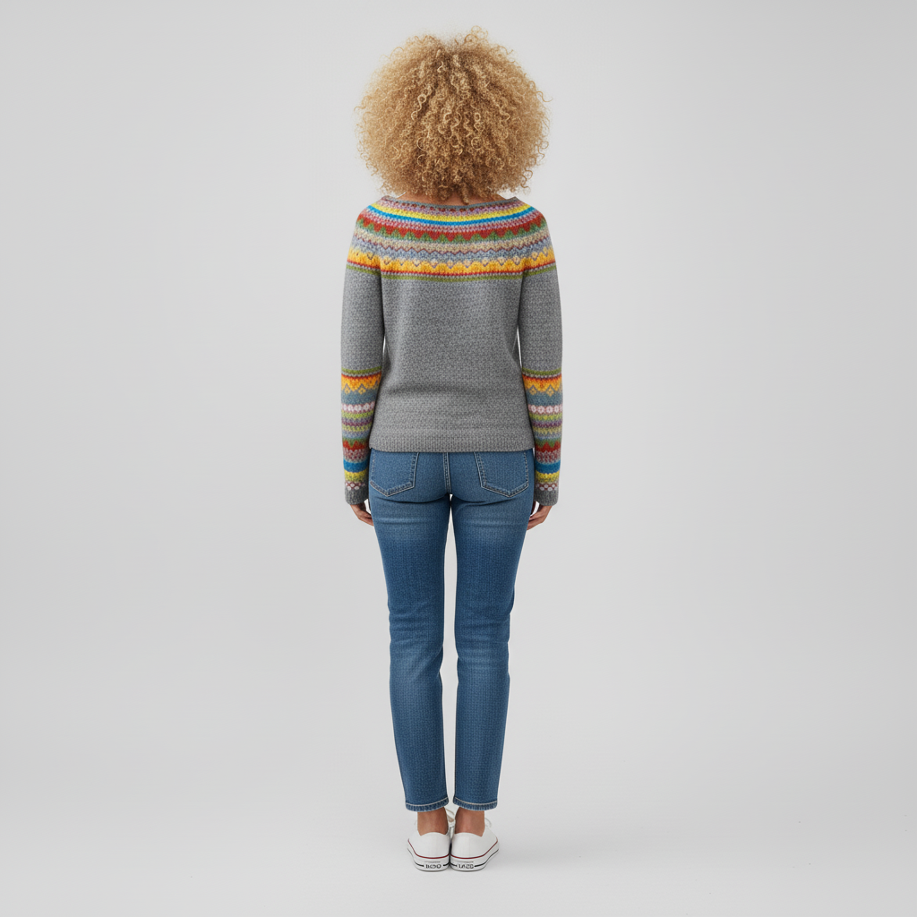 #colour_Heather Grey with Multicolor Fair Isle