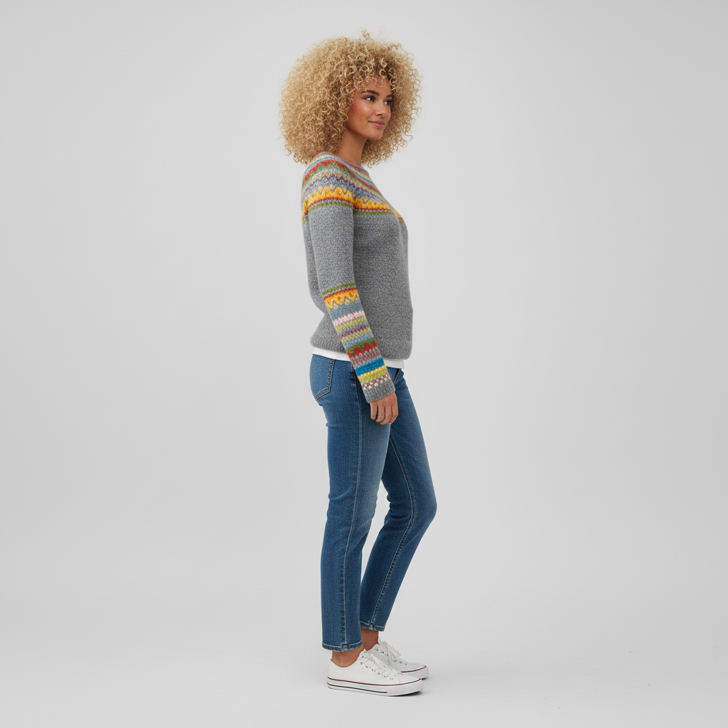 #colour_Heather Grey with Multicolor Fair Isle