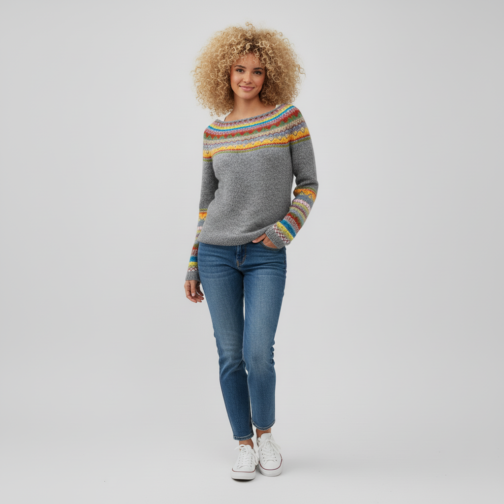 #colour_Heather Grey with Multicolor Fair Isle