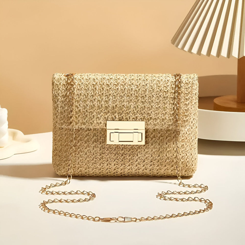 Raffia Women's Woven Crossbody Tote Bag – Chic Handbag 1