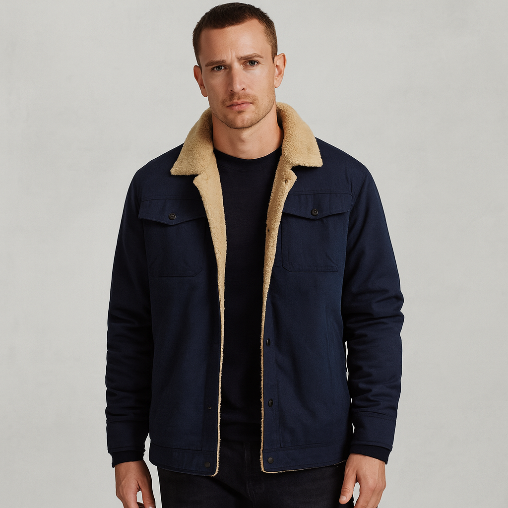 Men’s Winter Canvas Jacket with Sherpa Lining