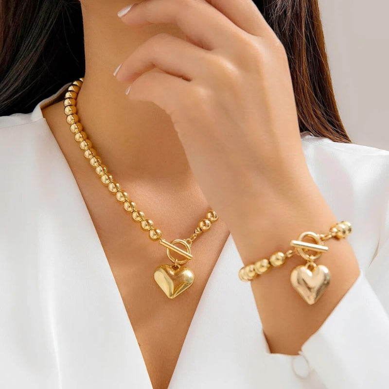 Pearl Women's Jewelry Set – Adjustable Bracelet & Necklace 3