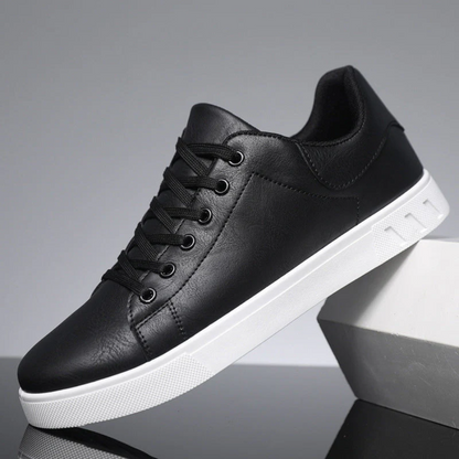 Montaro Men’s Leather Sneakers – Casual Lace-Up Trainers