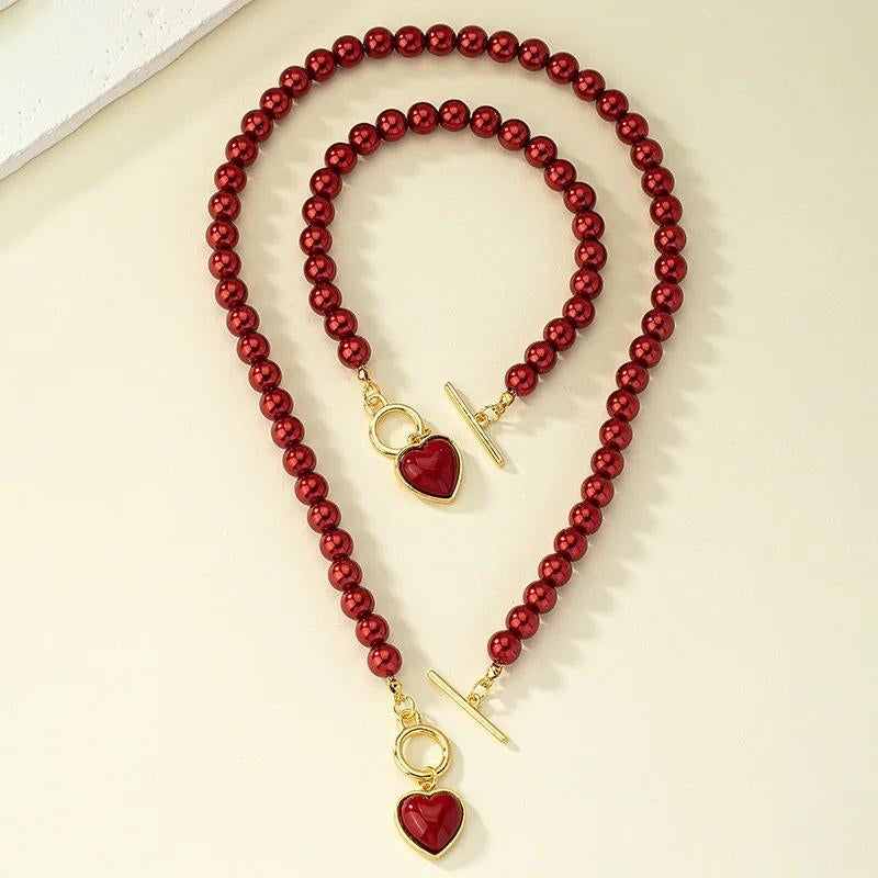 Pearl Women's Jewelry Set – Adjustable Bracelet & Necklace 5