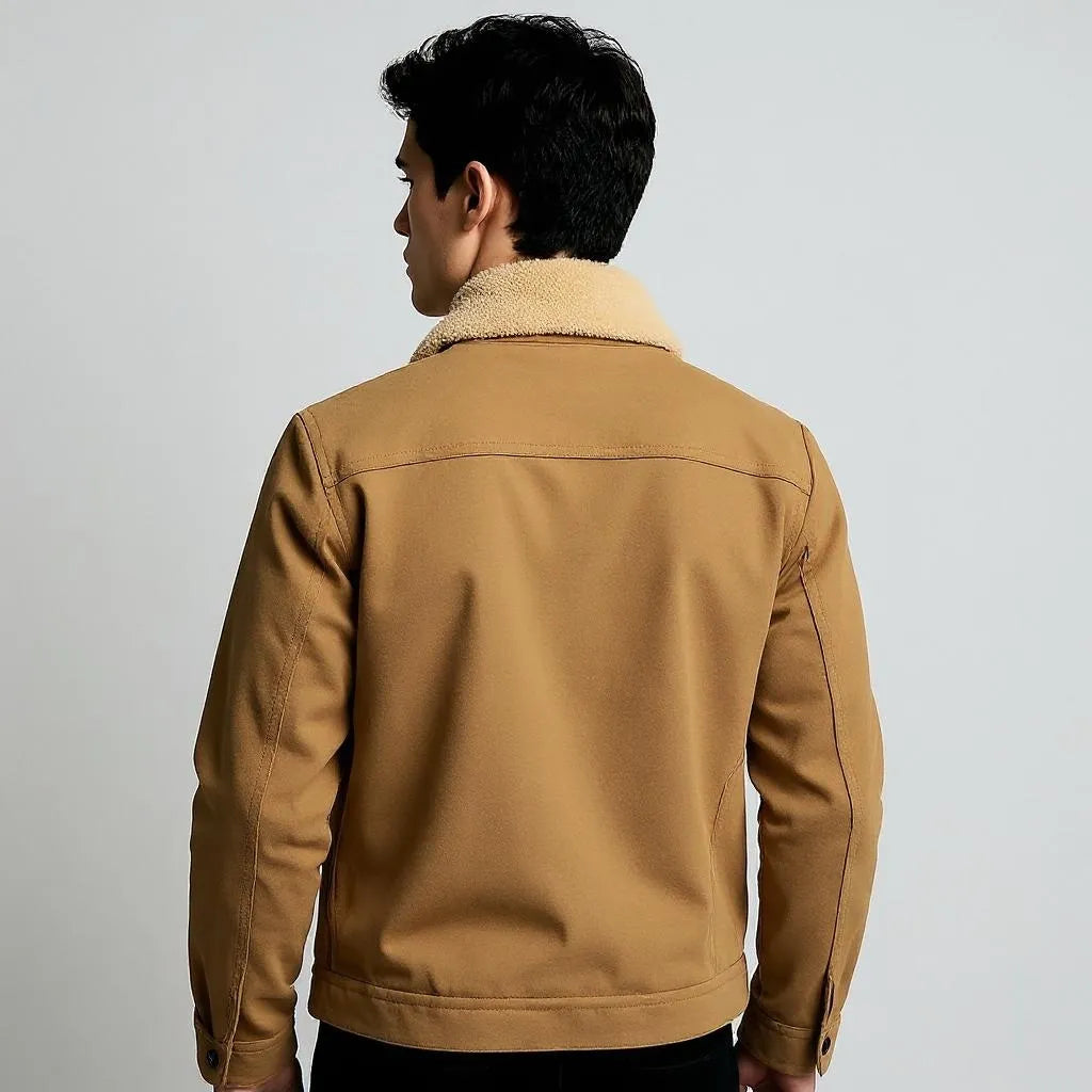 Men’s Winter Canvas Jacket with Sherpa Lining