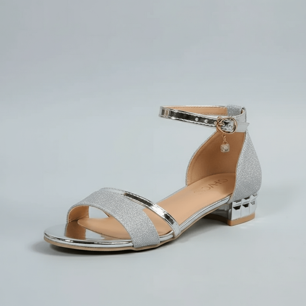 Abigail Block Heel Sandals with Ankle Strap and Open Toe