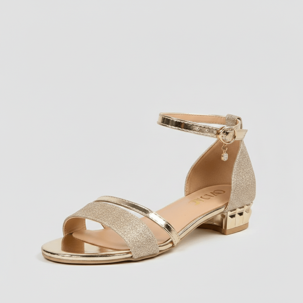 Abigail Block Heel Sandals with Ankle Strap and Open Toe