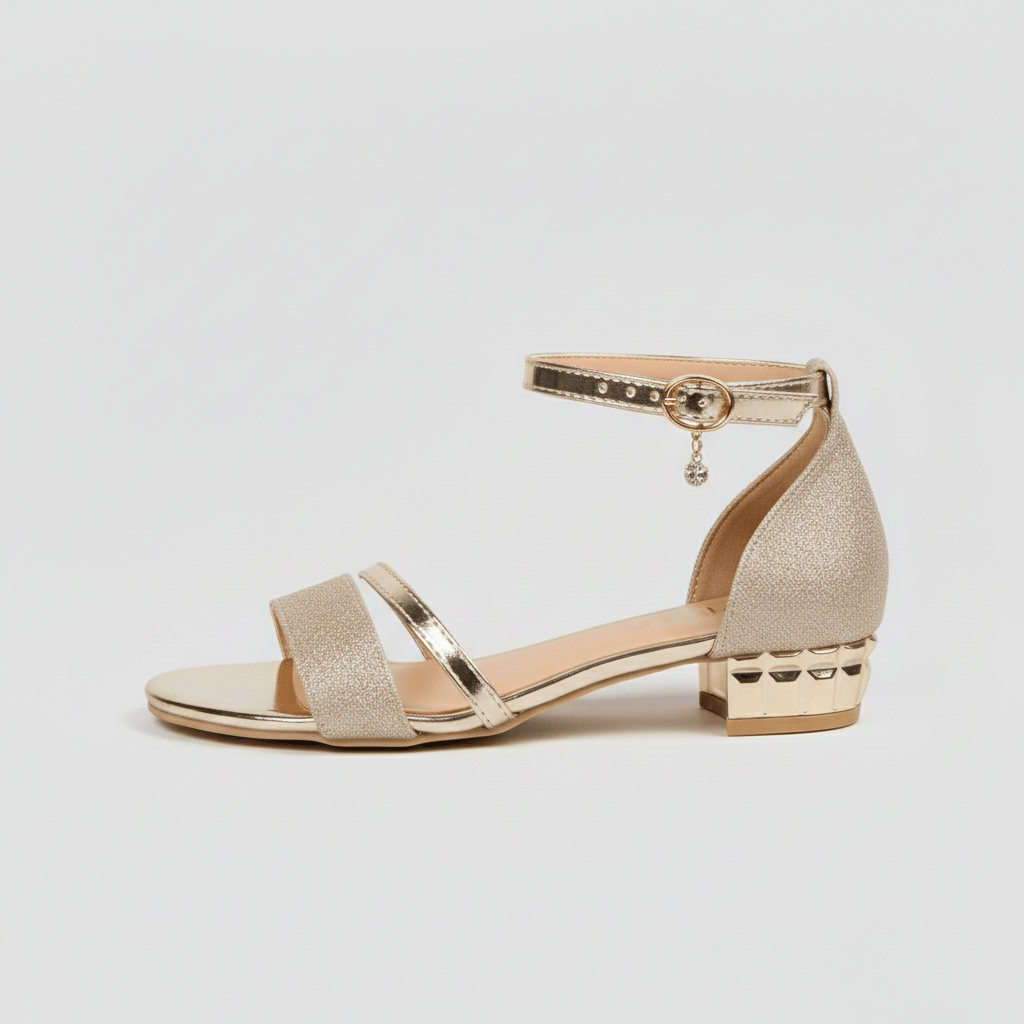 Abigail Block Heel Sandals with Ankle Strap and Open Toe