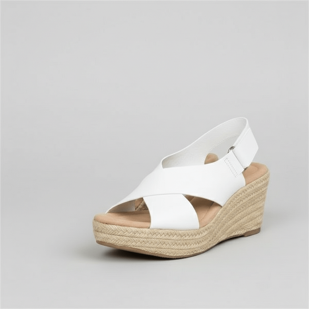 Adriana Platform Espadrille Sandals with Cross Straps