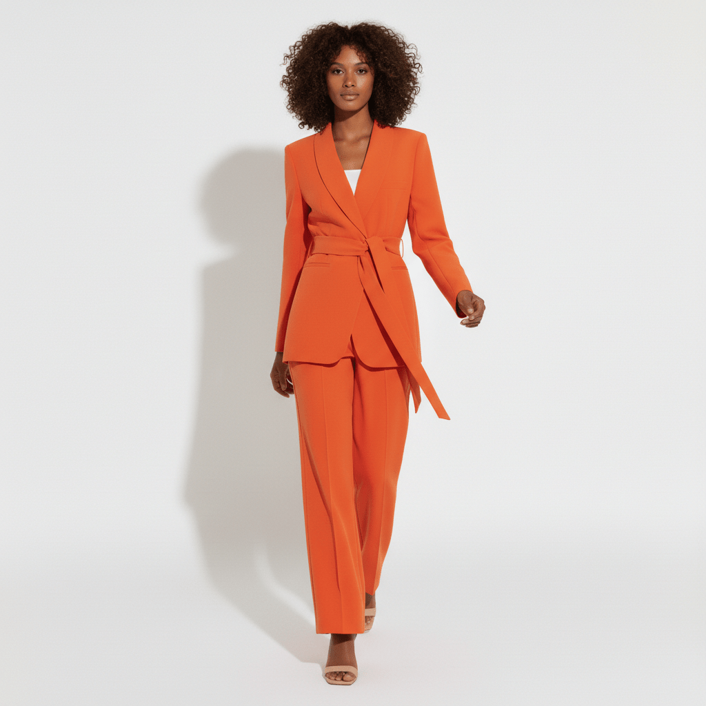 Celestine Two Piece Set Belted Blazer and Wide Leg Pants