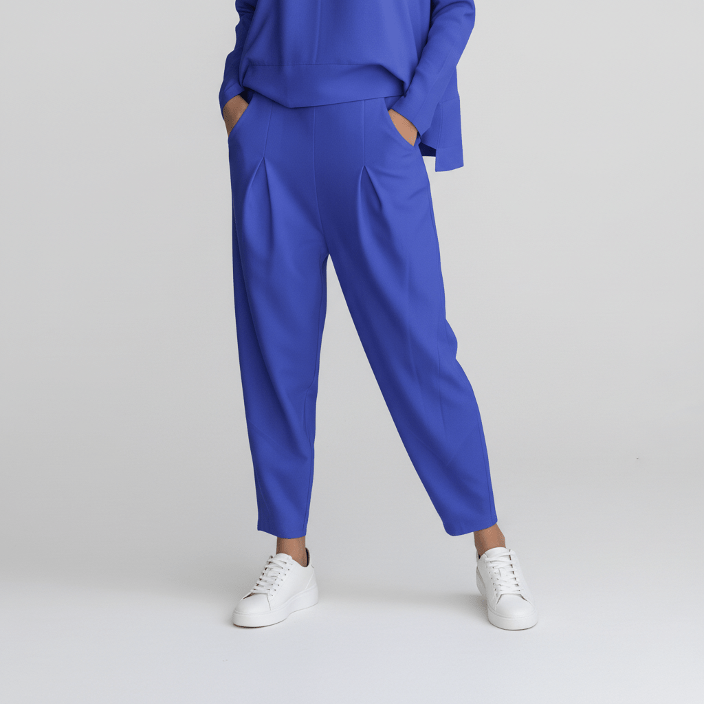 Delphine Two Piece Set Round Neck Top and Relaxed Fit Pants