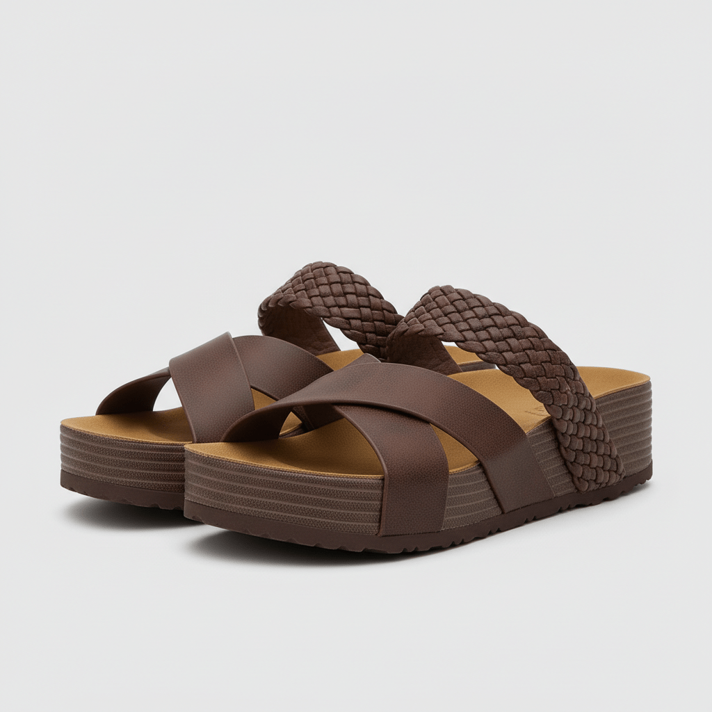 Felicity Cross Strap Platform Sandals Slip On Sandals