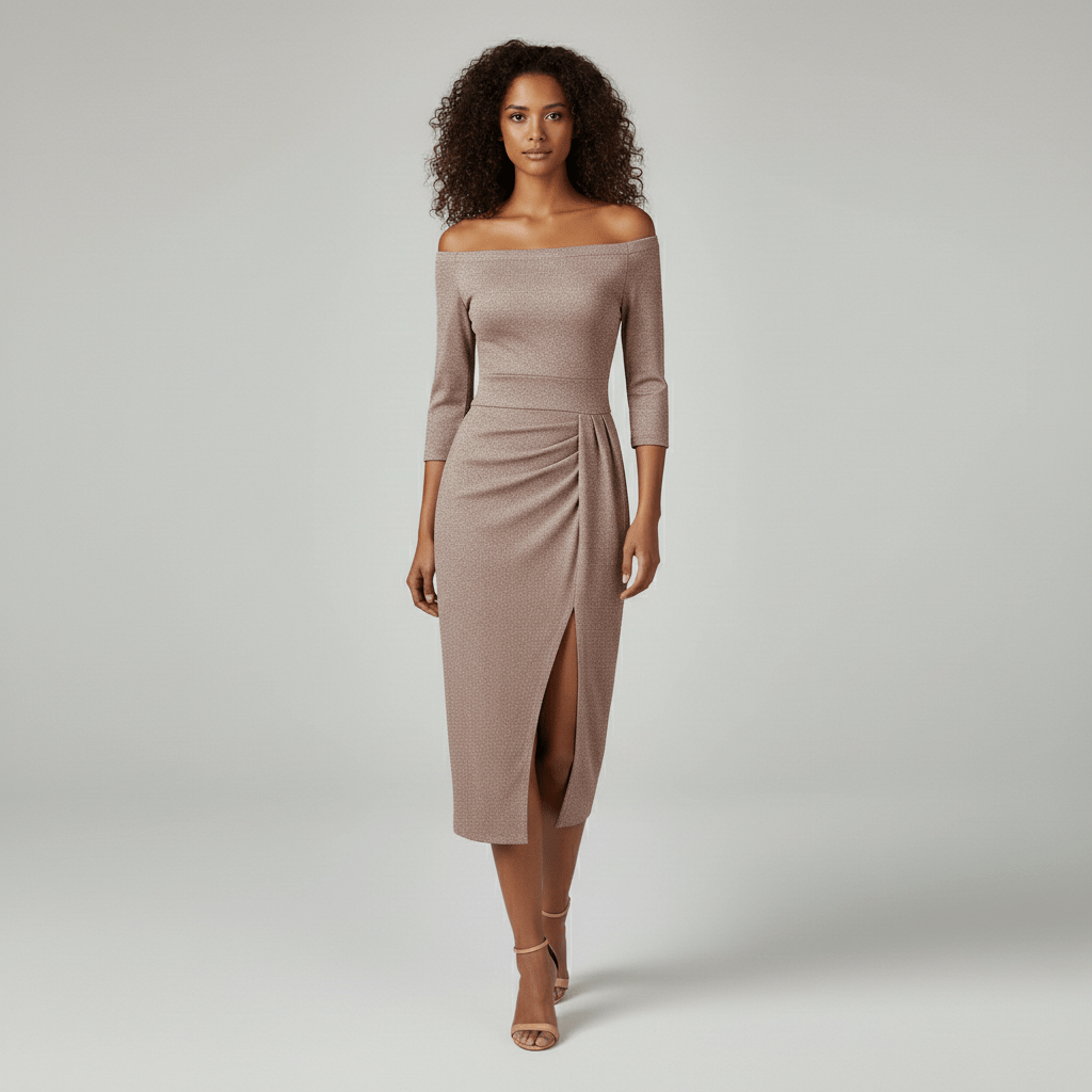 Keri Elegant Off-Shoulder Wedding Guest Dress