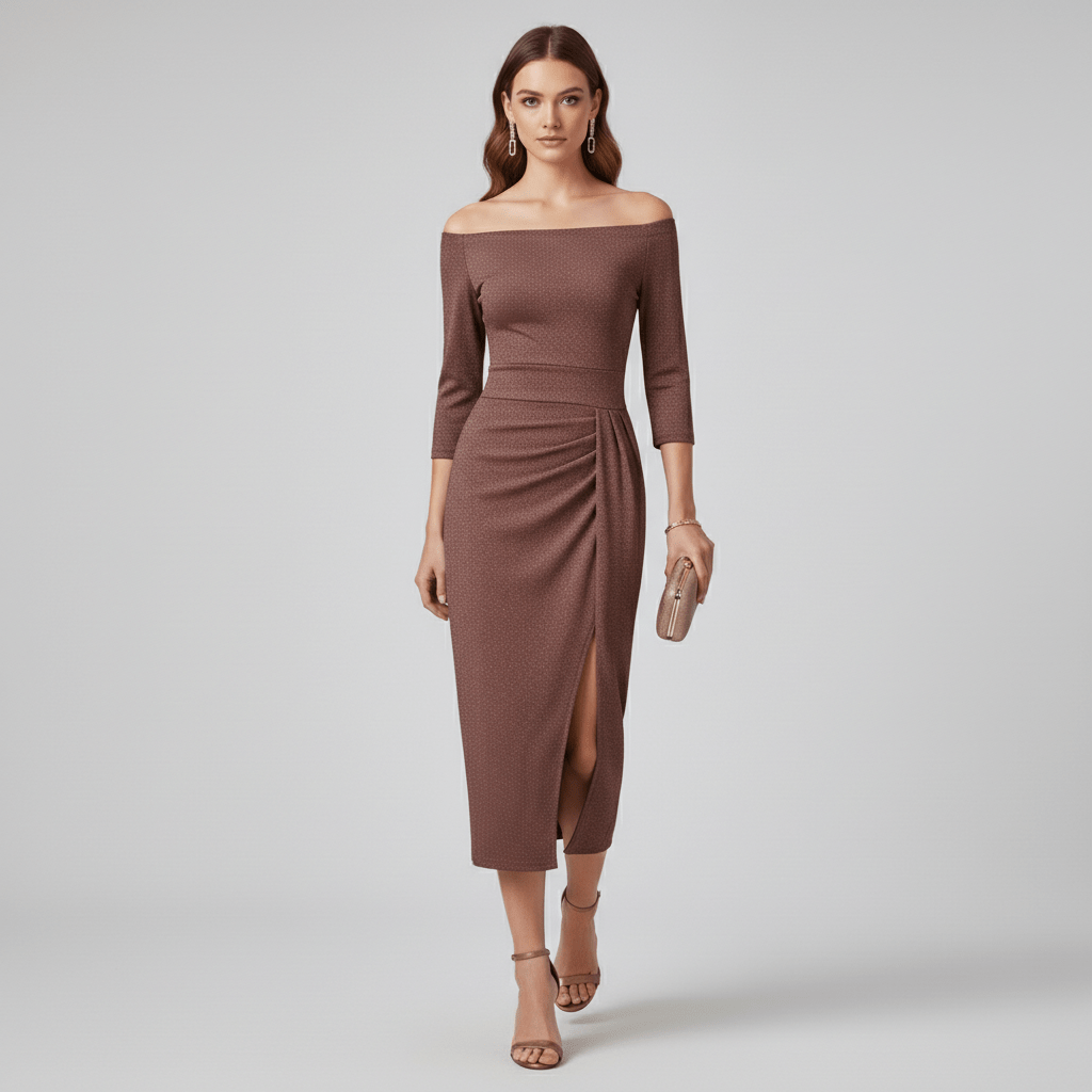 Keri Elegant Off-Shoulder Wedding Guest Dress