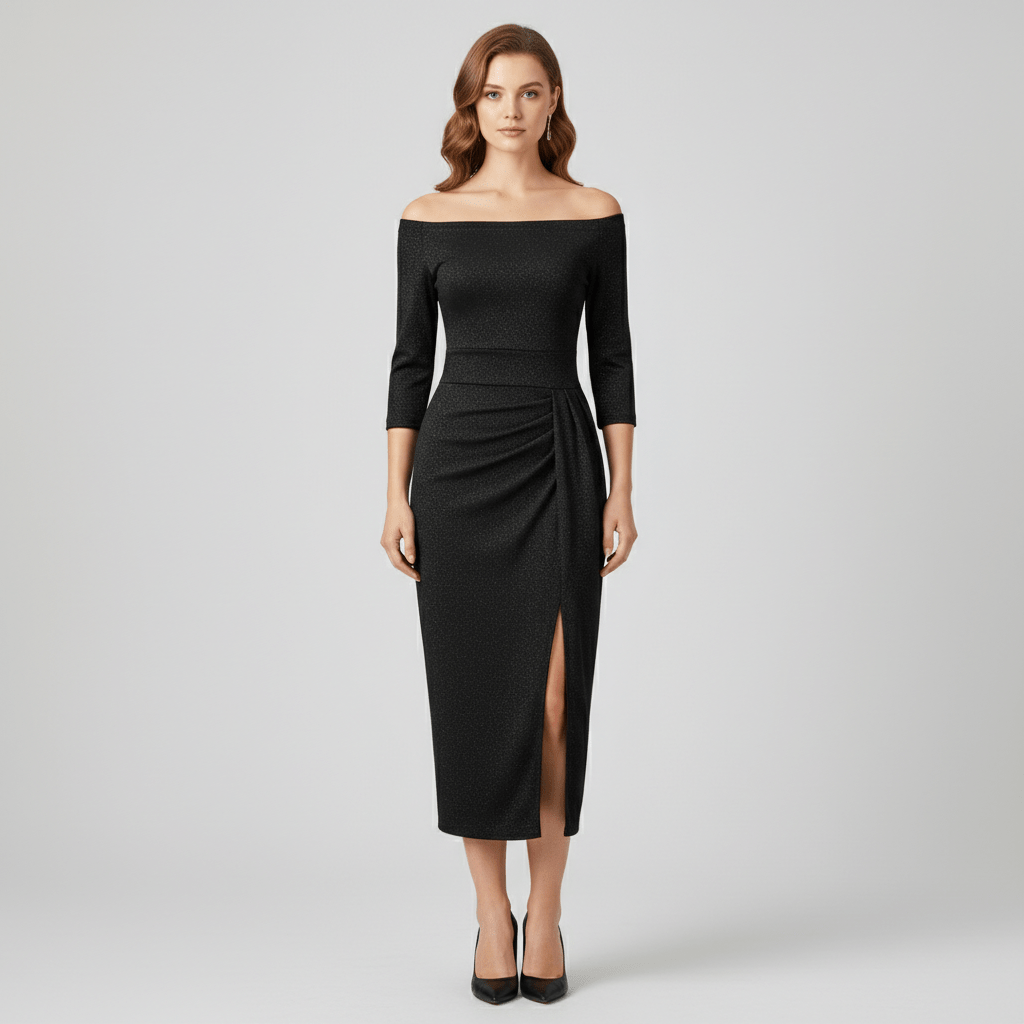 Keri Elegant Off-Shoulder Wedding Guest Dress