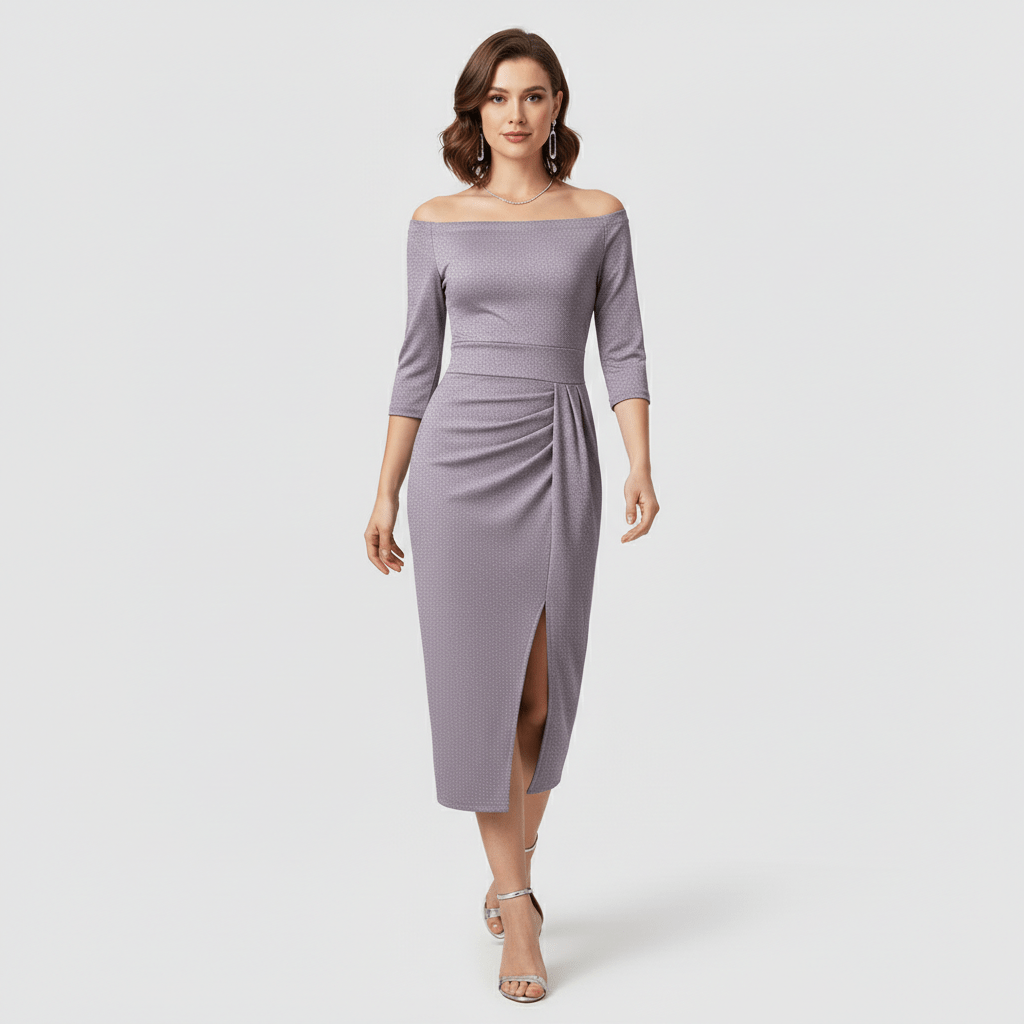 Keri Elegant Off-Shoulder Wedding Guest Dress