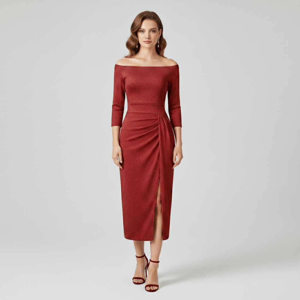 Keri Elegant Off-Shoulder Wedding Guest Dress