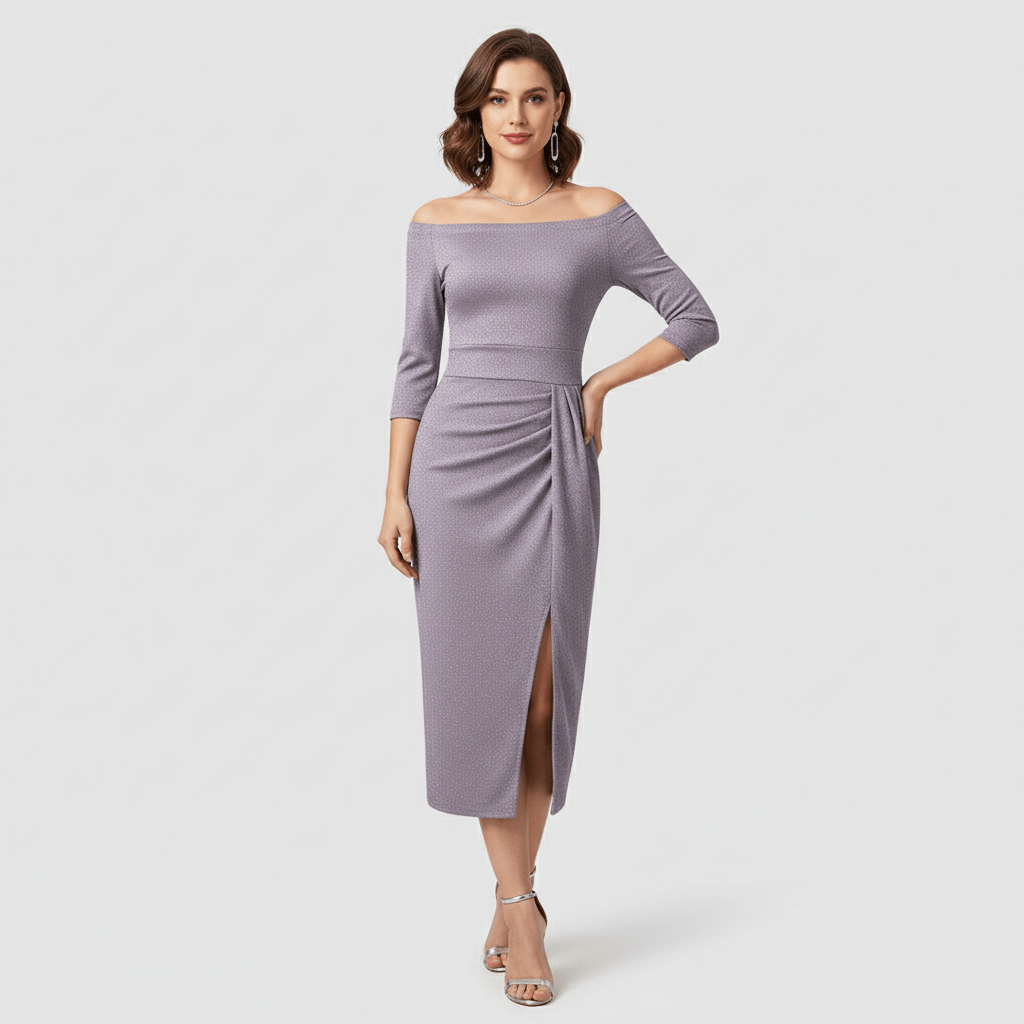 Keri Elegant Off-Shoulder Wedding Guest Dress