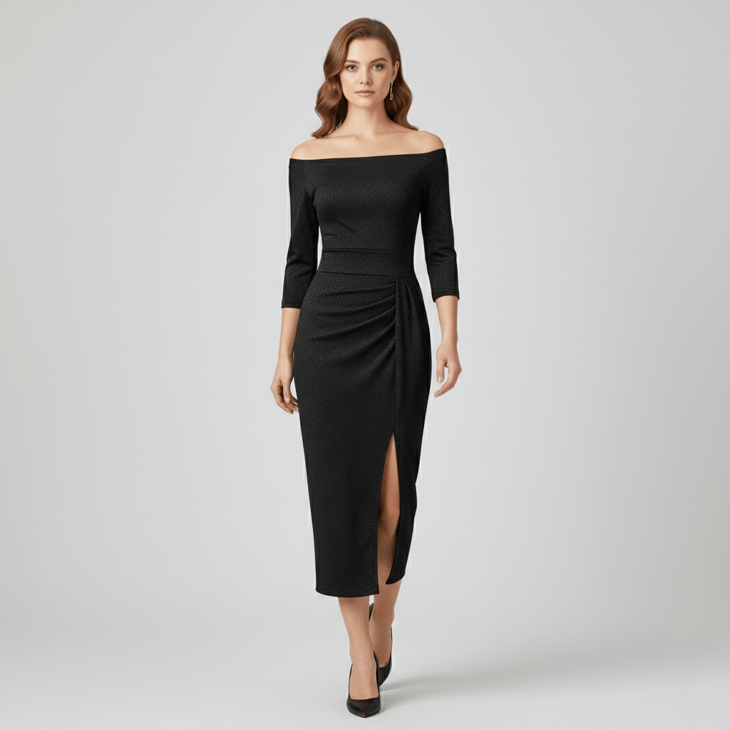 Keri Elegant Off-Shoulder Wedding Guest Dress