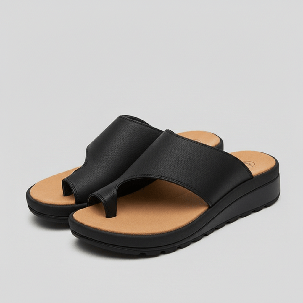 Kira Toe Loop Sandals Slip On Platform Sandals