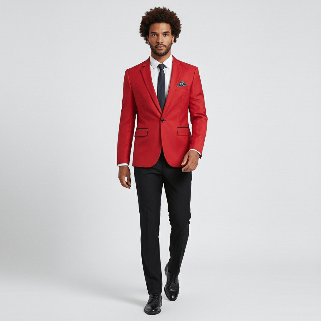 Kurt Single Button Blazer with Notch Lapel and Flap Pockets