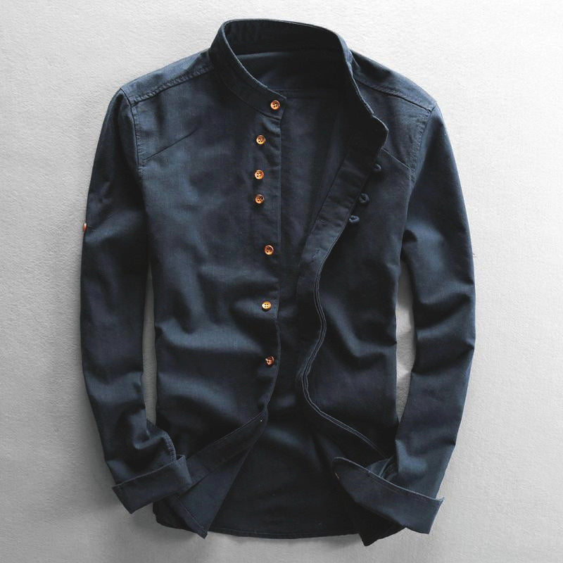 Logan Men’s Linen-Cotton Shirt – Long Sleeve Smart Casual Finleycrest