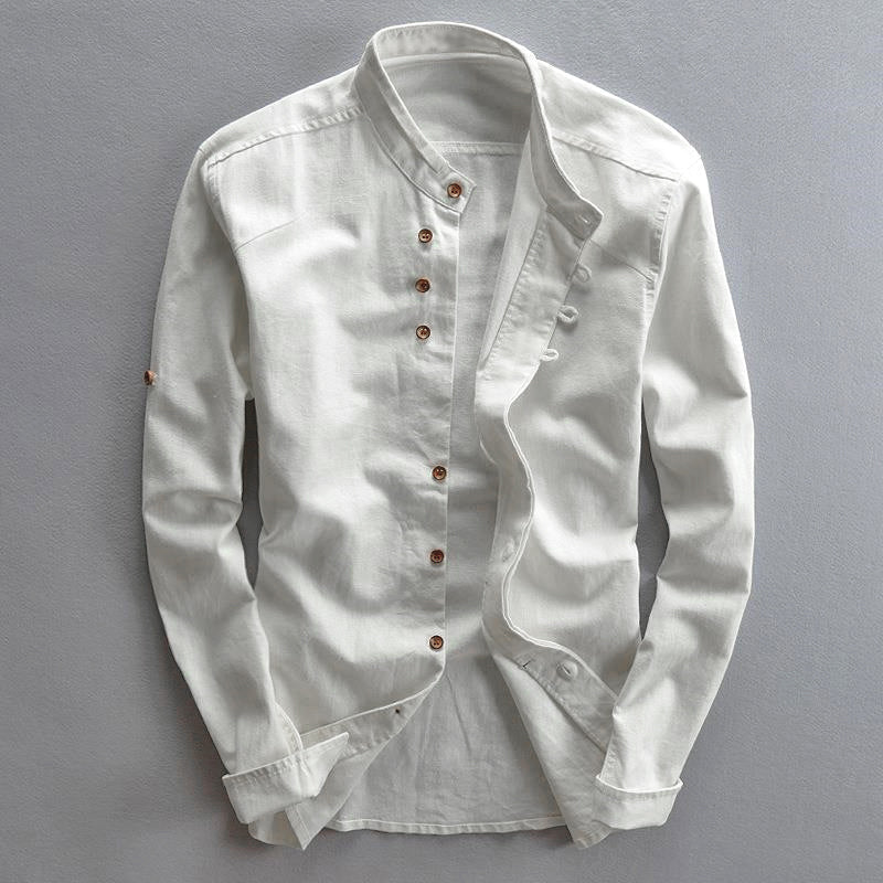 Logan Men’s Linen-Cotton Shirt – Long Sleeve Smart Casual Finleycrest