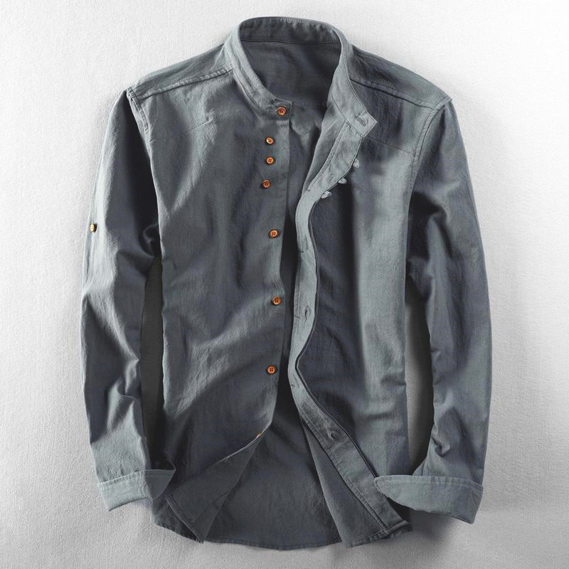 Logan Men’s Linen-Cotton Shirt – Long Sleeve Smart Casual Finleycrest