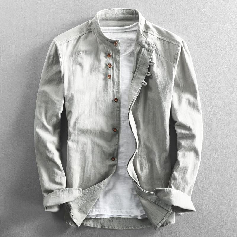 Logan Men’s Linen-Cotton Shirt – Long Sleeve Smart Casual Finleycrest
