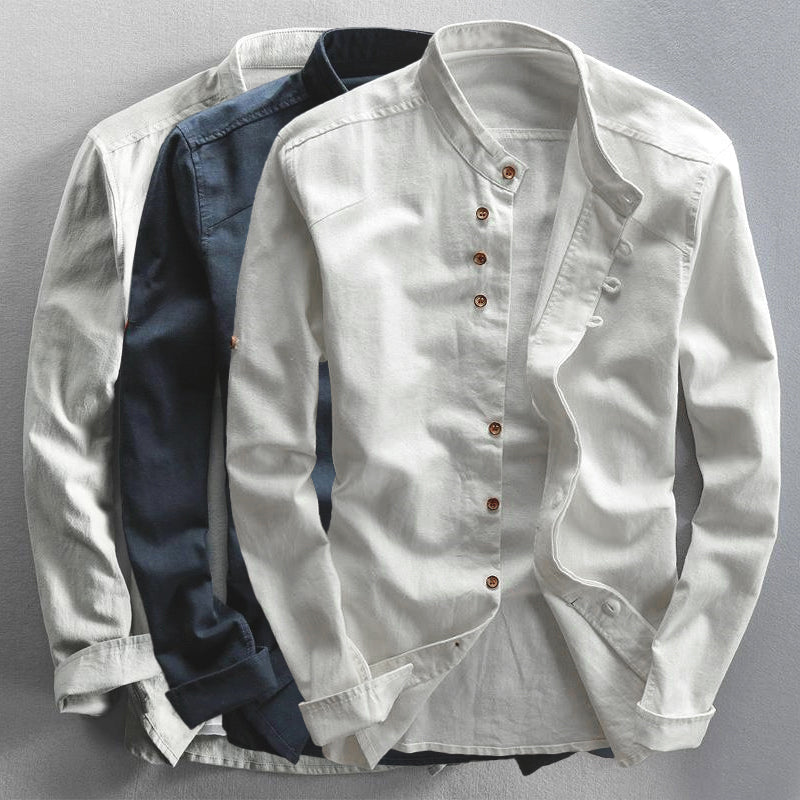 Logan Men’s Linen-Cotton Shirt – Long Sleeve Smart Casual Finleycrest
